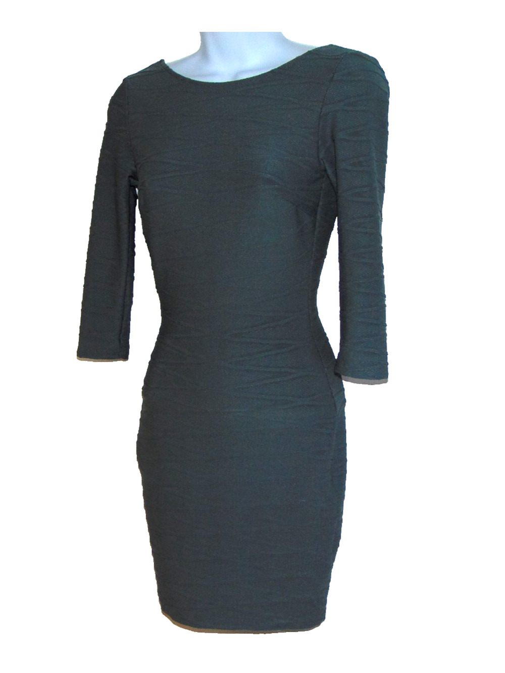Guess XS Size 0 Bodycon Dress Grey Texture Knit Long Sleeve Bodycon Dress